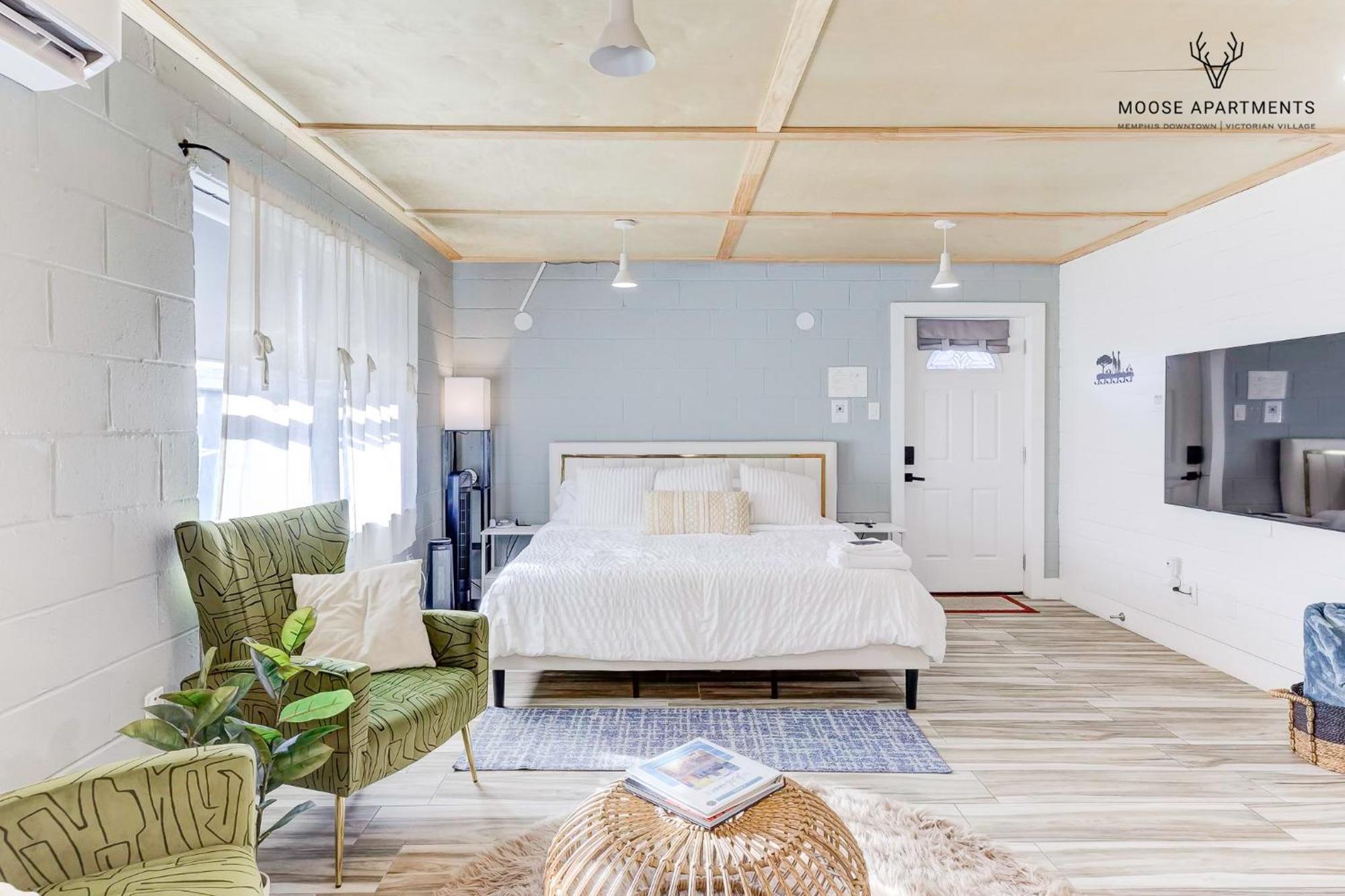 The Moose #6 - Modern Luxe Studio With Free Parking & King Bed Memphis Eksteriør bilde